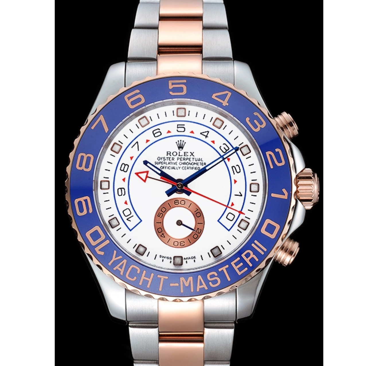 Bracelet Gold Dial Rose Yacht-Master Steel Stainless Rolex Bezel Blue White and II 622270 0615